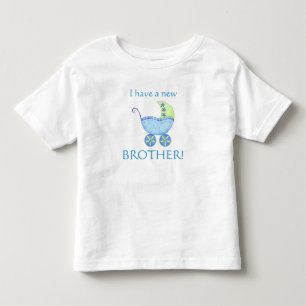 Blue Baby Buggy "I have a New Brother" Toddler T-shirt