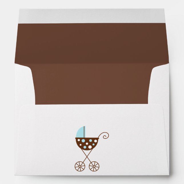 Blue Baby Carriage Baby Shower Envelopes (Back (Bottom))