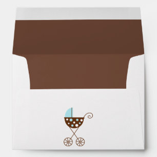 Blue Baby Carriage Baby Shower Envelopes