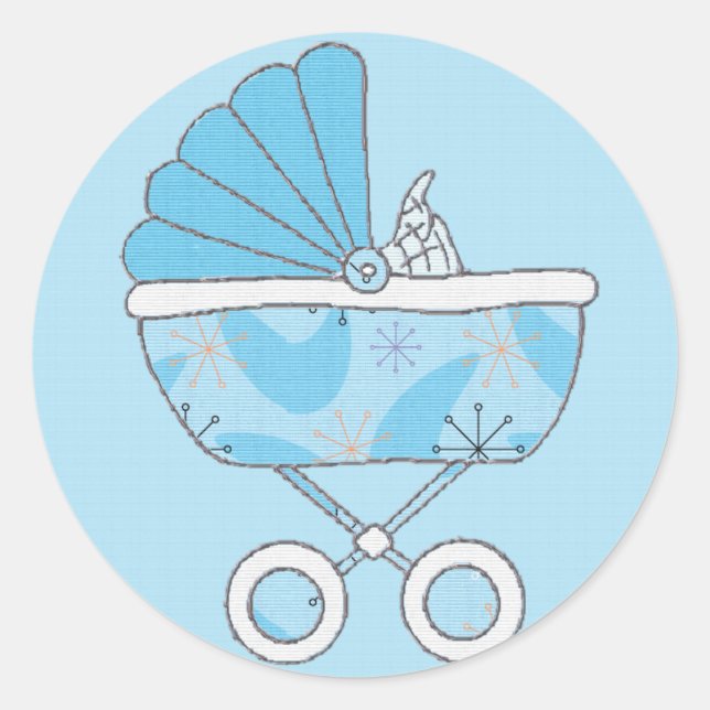 Blue Baby Carriage Sticker (Front)