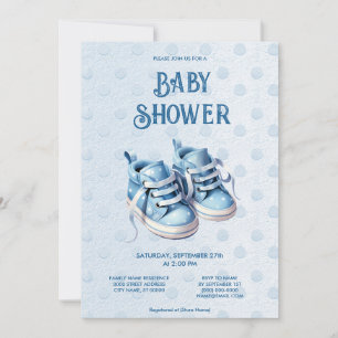 Blue Baby Chaussures Baby shower Invitation
