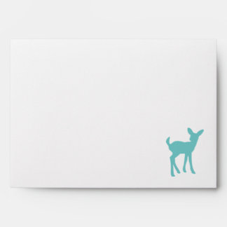 Blue Baby Deer with Grey Chevron Lined Envelopes