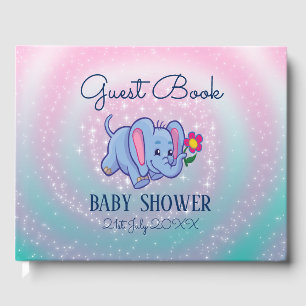 Blue Baby Elephant Guest Book