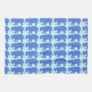 Blue Baby Elephants towel