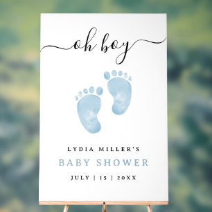 Blue Baby Feet Baby Shower Welcome Sign Baby Boy
