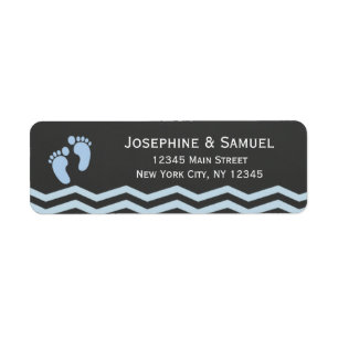 Blue Baby Feet Chalkboard Return Address Labels