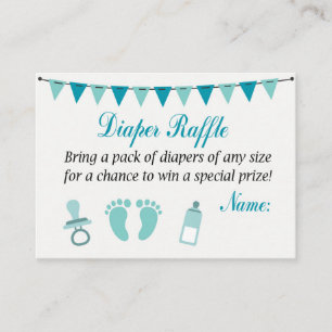 Blue Baby Feet Diaper Raffle Tickets