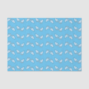 Blue Baby Feet Pattern Tissue Paper