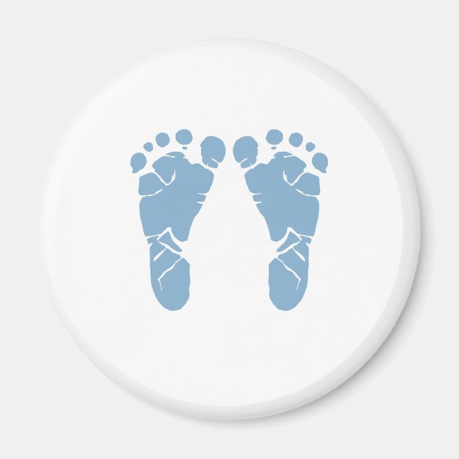 Blue baby footprints magnet (Front)