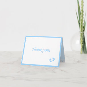 Blue Baby Footprints-Thank You Thank You Card