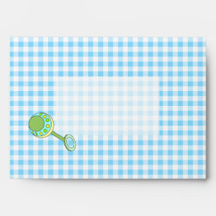 Blue Baby Gingham Envelope