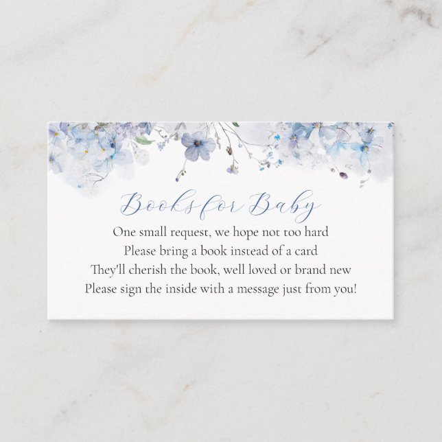 Blue Baby in Bloom Library Request Enclosure Card (Front)