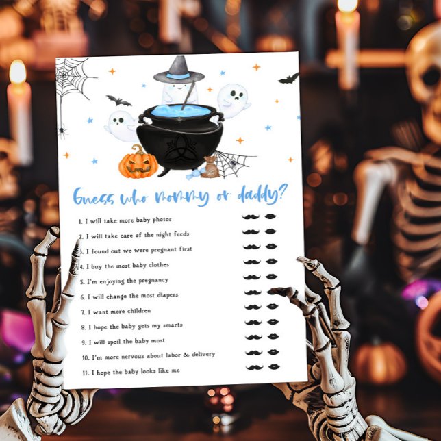 Blue Baby is Brewing Guess who Mommy or Daddy Game (Baby is Brewing Baby Shower Bingo Game Guess who Mommy or Daddy Game)