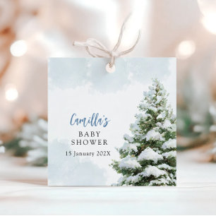 Blue Baby It's Cold Outside Baby Shower Favour Tags