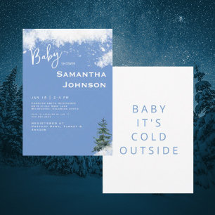 Blue Baby it's Cold Outside Shower Invitation