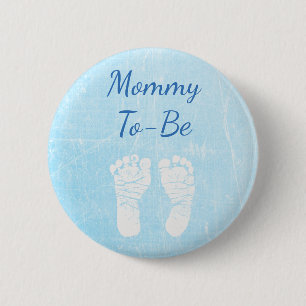 Blue Baby Mommy to be Baby Shower Button
