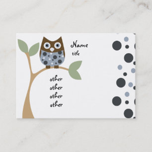 Blue Baby Owl Business Card