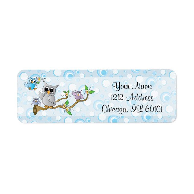 Blue Baby Owl | Shower Theme (Front)
