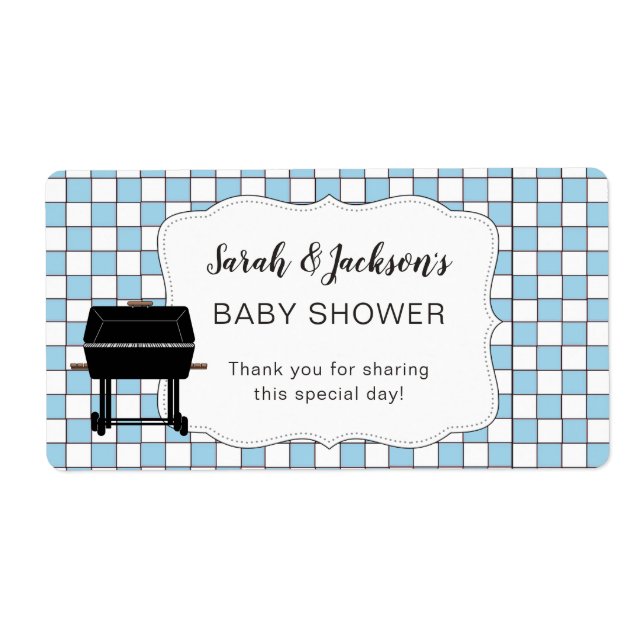 Blue BaBy-Q baby shower en faveur ou bouteille d'e (Devant)
