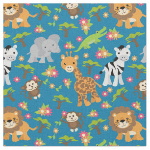 Blue Baby Safari Fabric