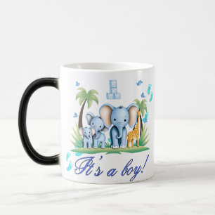 "Blue Baby Safari – It’s a Boy!" Magic Heat-Reveal Mug