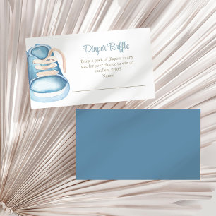 Blue Baby Shoes Diaper Raffle Enclosure Card