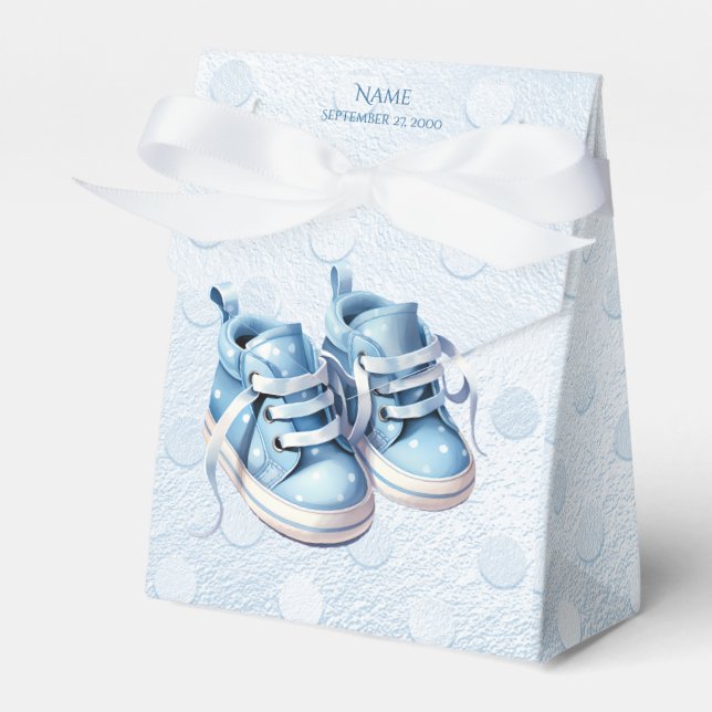 Blue Baby Shoes Favour Box (Front Side)