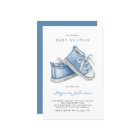 Blue Baby Shoes It's a Boy Baby Shower Invitation