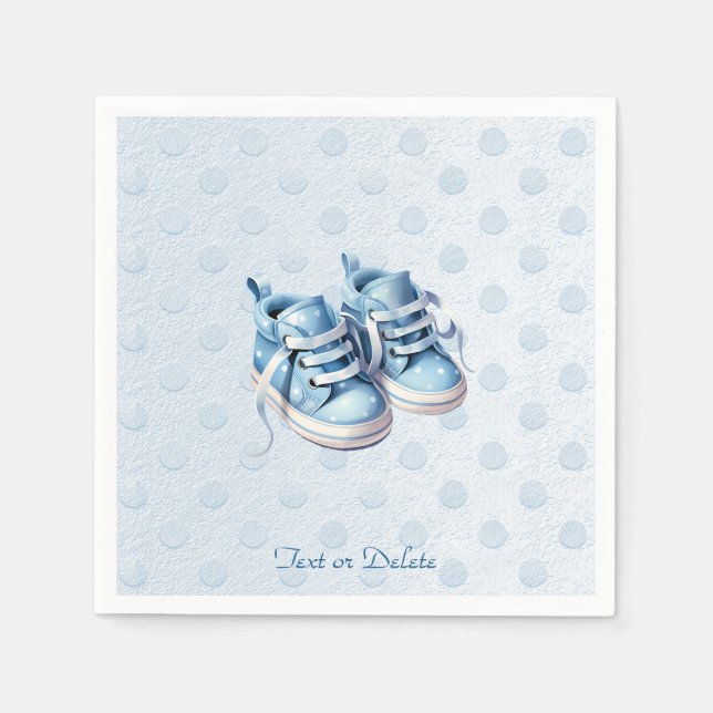 Blue Baby Shoes Napkins (Front)