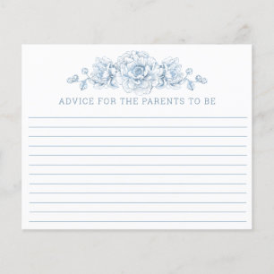 Blue Baby Shower Advice Card For The Parents To Be