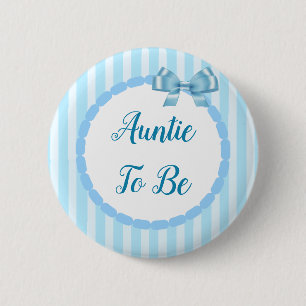 Blue Baby Shower Auntie To Be 2 Inch Round Button