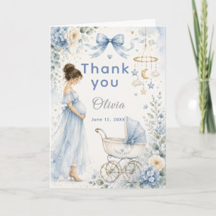 Blue Baby Shower Celebration Thank You Card