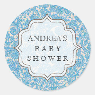 Blue Baby Shower Dessert Table Tag Label Sticker