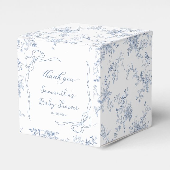 Blue Baby Shower Favor Box (Front Side)