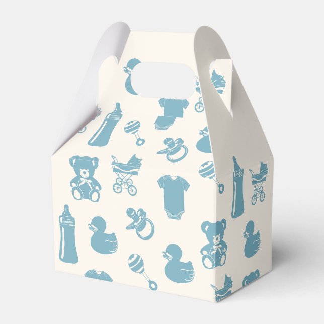 Blue Baby Shower  Favor Box (Front Side)