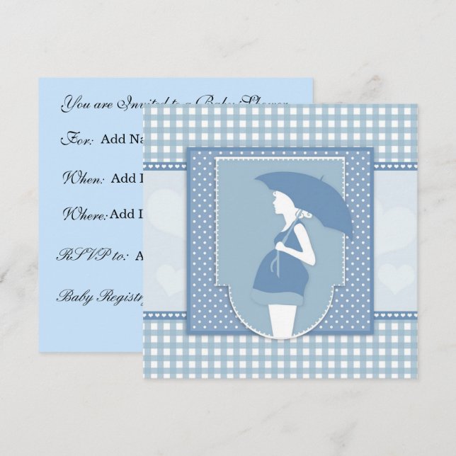 Blue Baby Shower Invitation (Front/Back)