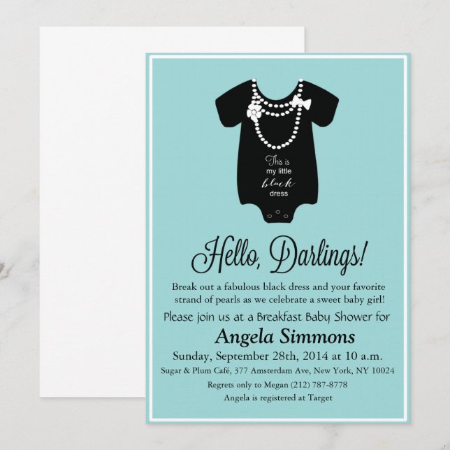 Blue Baby Shower Invitation 5 x7 (Front/Back)