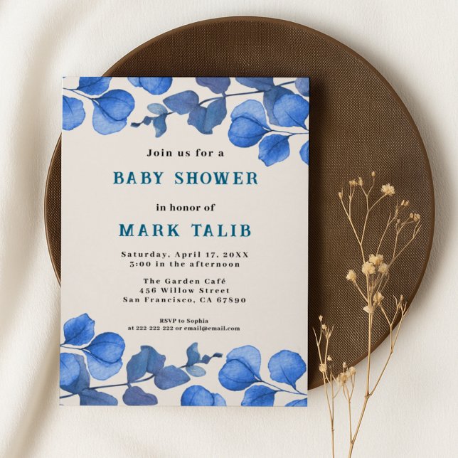 Blue Baby Shower invitation – Custom Name & Event (Creator Uploaded)