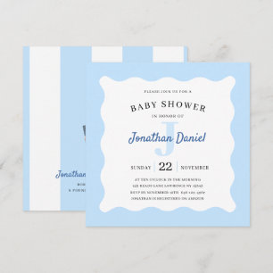 Blue Baby Shower Photo Invitation