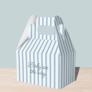 Blue Baby Shower Stripped Favor Box