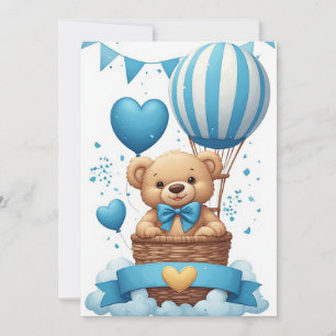 Blue Baby Shower Teddy Bear 🧸 Invitation
