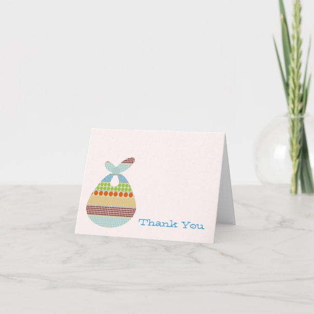 Blue Baby Shower Thank You Boho Bundle Card (Front)