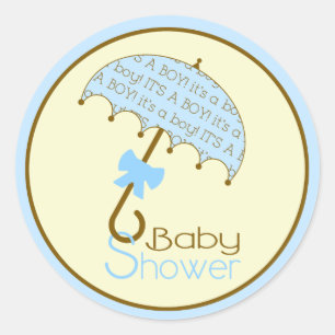 Blue Baby Shower Umbrella Sticker