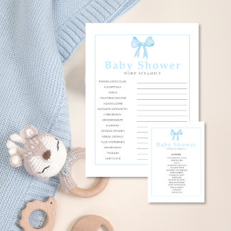 Blue Baby Shower Word Scramble Game – Printable Letterhead