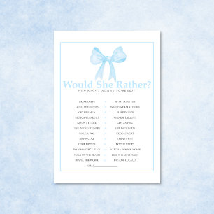 Blue Baby Shower Would She Rather Game – Printable Letterhead