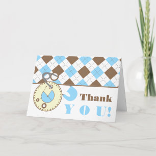Blue Baby Shower You Thank You - Diaper Pin & Argy