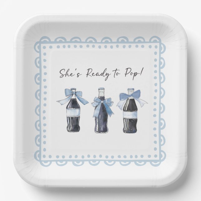 Blue Baby Soda Ready to POP Paper Plate (Front)