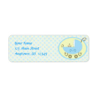 Blue Baby Stroller Label
