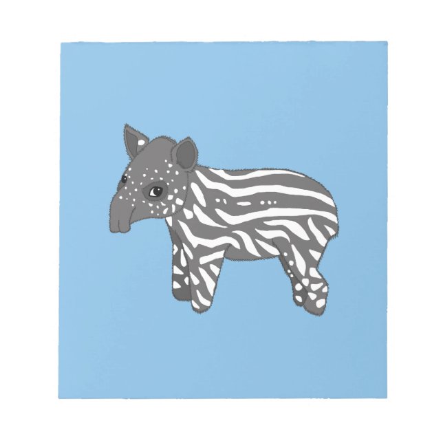 blue baby tapir notepad (Front)