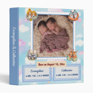 Blue Baby Twins, Double Blessing Photo Album Binder
